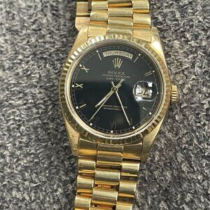 Vintage 36mm 1986 Rolex 18038 President Day-Date Men's Automatic Wristwatch 18k